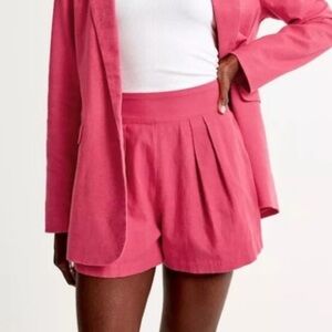 Abercrombie women's pink linen shorts